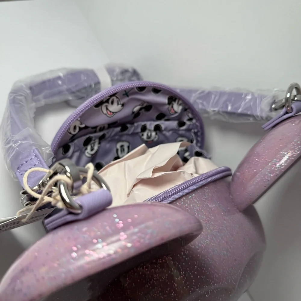 Loungefly Mickey Mouse Moulded Purple Bag Disney Parks - Picture 7 of 9